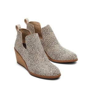 TOMS Kallie Wedge Bootie Cheetah Printed Suede Size 8.5